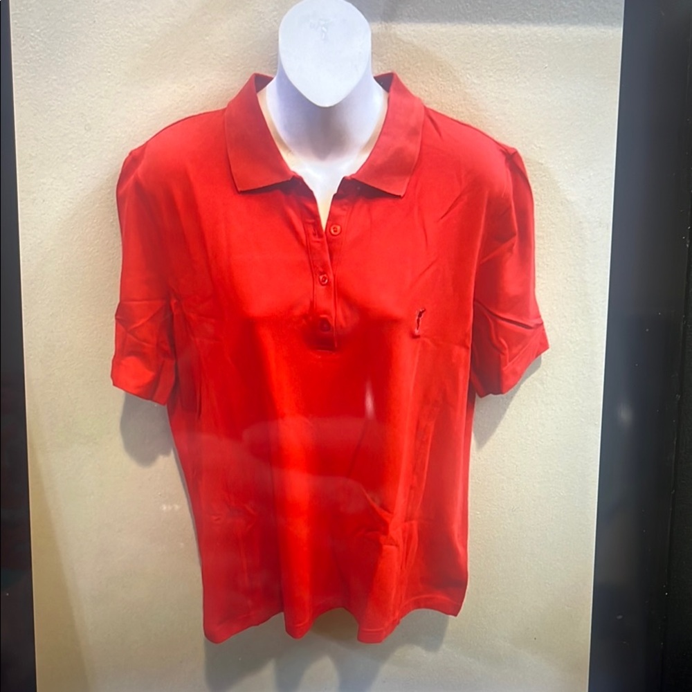 Golfino Red Polo Shirt size 16 or unisex XXL